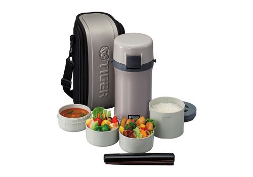 Термос для еды с контейнерами Tiger LWU-F200 Warm Silver