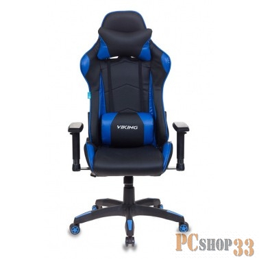 Кресло игровое Бюрократ CH-778/BL+BLUE две подушки черный/синий искусственная кожа