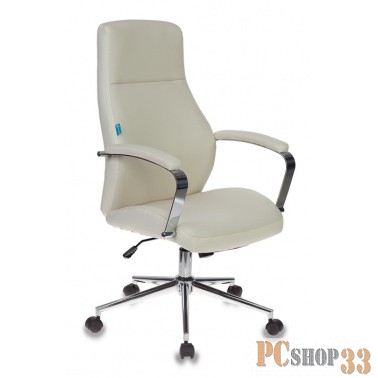Кресло руководителя Бюрократ T-703SL/MILK молочный искусственная кожа крестовина хром