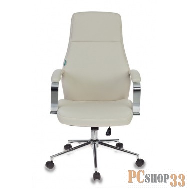 Кресло руководителя Бюрократ T-703SL/MILK молочный искусственная кожа крестовина хром