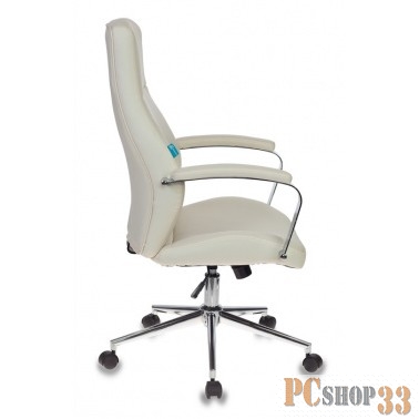 Кресло руководителя Бюрократ T-703SL/MILK молочный искусственная кожа крестовина хром