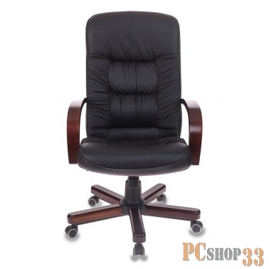 Кресло руководителя Бюрократ T-9908/WALNUT черный кожа крестовина металл