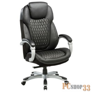 Кресло руководителя Бюрократ T-9917/BLACK черный рец.кожа/кожзам (пластик серебро)