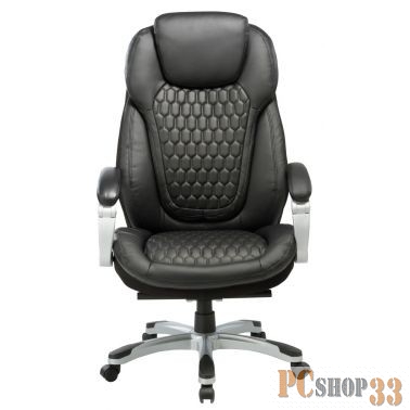 Кресло руководителя Бюрократ T-9917/BLACK черный рец.кожа/кожзам (пластик серебро)