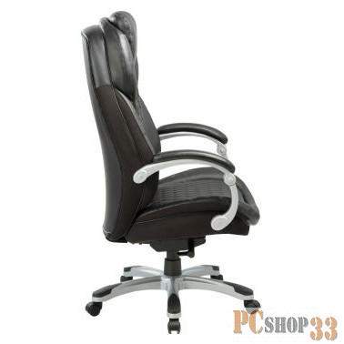 Кресло руководителя Бюрократ T-9917/BLACK черный рец.кожа/кожзам (пластик серебро)