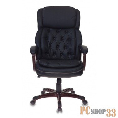 Кресло руководителя Бюрократ T-9918/BLACK черный рец.кожа/кожзам