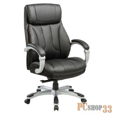 Кресло руководителя Бюрократ T-9921/BLACK черный рец.кожа/кожзам (пластик серебро)