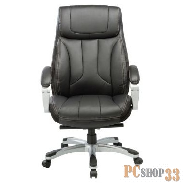 Кресло руководителя Бюрократ T-9921/BLACK черный рец.кожа/кожзам (пластик серебро)