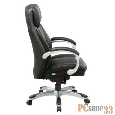 Кресло руководителя Бюрократ T-9921/BLACK черный рец.кожа/кожзам (пластик серебро)