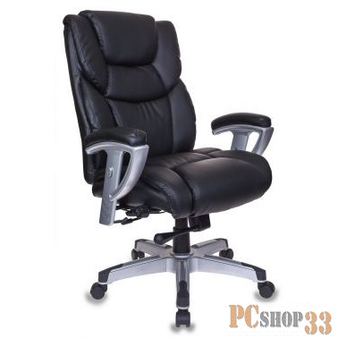 Кресло руководителя Бюрократ T-9999/BLACK черный рец.кожа/кожзам колеса черный (пластик серебро)