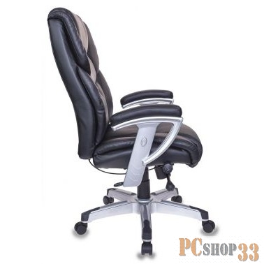 Кресло руководителя Бюрократ T-9999/BLACK черный рец.кожа/кожзам колеса черный (пластик серебро)