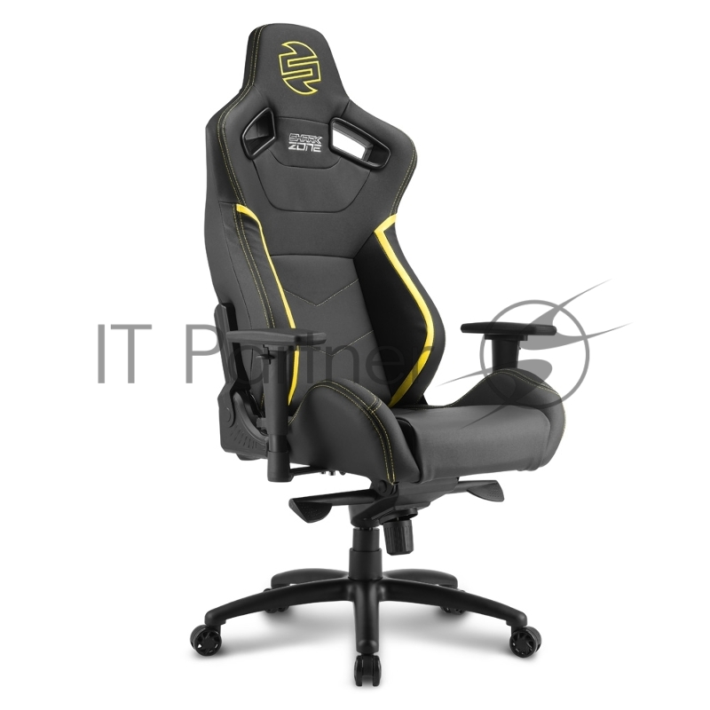 Sharkoon Shark Zone GS10 Игровое кресло чёрно-жёлтое (синтетическая кожа, регулируемый угол наклона, механизм качания)
