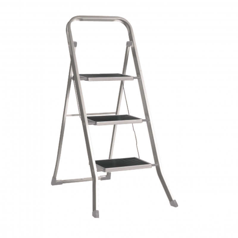 Стремянка Eurogold 2023 3 широкие ступени с резиновым покрытием