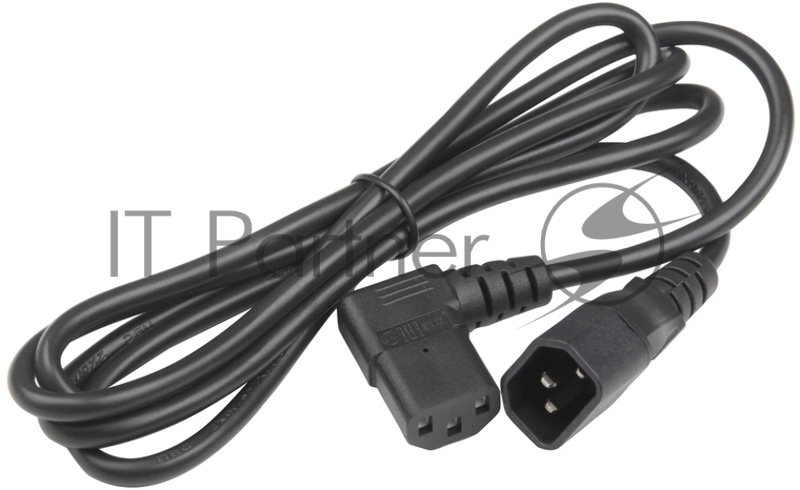 Кабель питания Hyperline PWC-IEC13A-IEC14-1.8-BK монитор-компьютер IEC 320 C13 (угловая) - IEC 320 C14 (3x0.75), 10A, прямая вилка, 1.8м, цвет черный