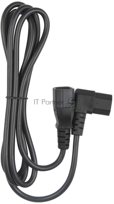 Кабель питания Hyperline PWC-IEC13A-IEC14-1.8-BK монитор-компьютер IEC 320 C13 (угловая) - IEC 320 C14 (3x0.75), 10A, прямая вилка, 1.8м, цвет черный