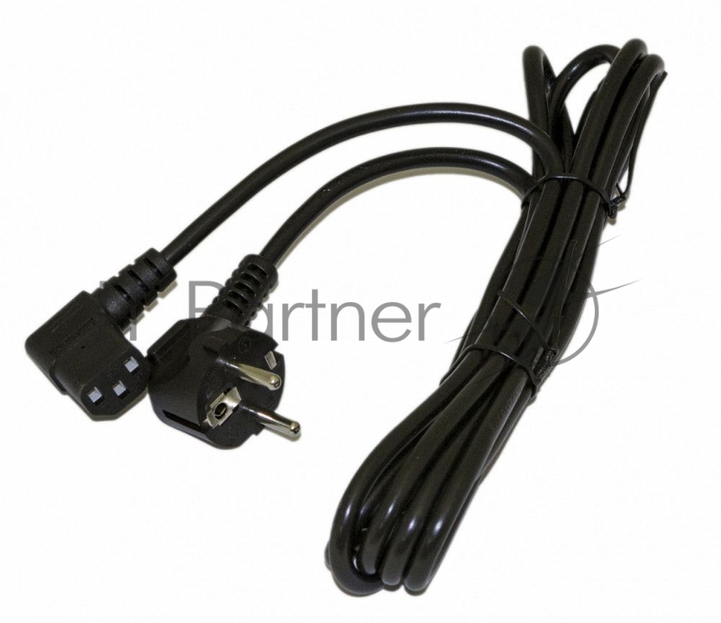 Кабель питания Hyperline PWC-IEC13A-SHM-1.8-BK компьютера (Schuko+C13 (угловая)) (3x0.75), 10A, угловая вилка, 1.8 м, цвет черный