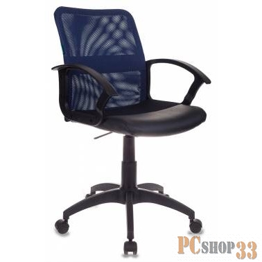 Кресло Бюрократ CH-590/BL/BLACK спинка сетка синий сиденье черный искусственная кожа