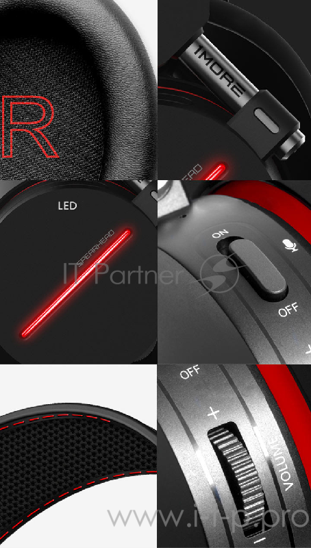 1MORE Spearhead VR Classic черные Игровые наушники (7.1, USB, 3.5 мм jack, RGB подсветка, 53 мм, микрофон, H1007)