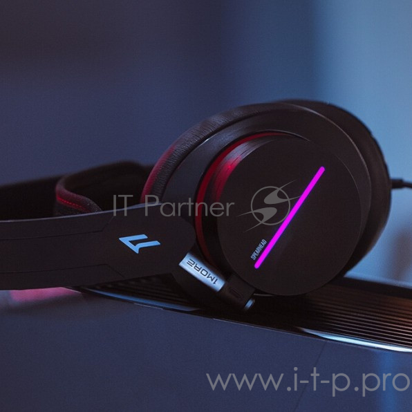 1MORE Spearhead VR Classic черные Игровые наушники (7.1, USB, 3.5 мм jack, RGB подсветка, 53 мм, микрофон, H1007)