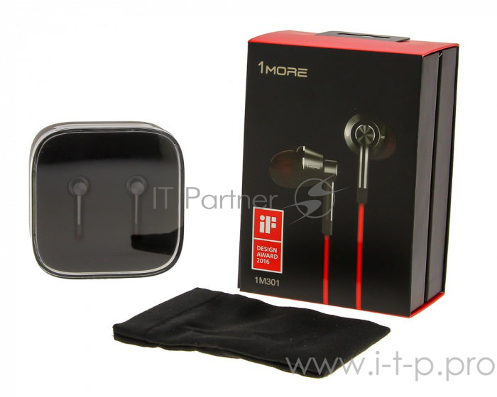 Наушники 1MORE 1M301-Black вставные ( затычки) с микрофоном,20 - 20000 Гц,98 дБ,32 Ом,5 мВт,mini jack 3.5 mm