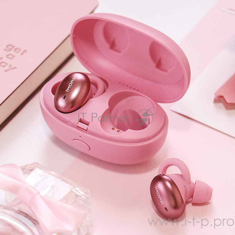 Наушники TWS 1MORE E1026BT-I-Pink вставные ( затычки) с микрофоном,20 - 20000 Гц,98 дБ,16 Ом,BT 4.2,A2DP, AVRCP, Hands free, Headset