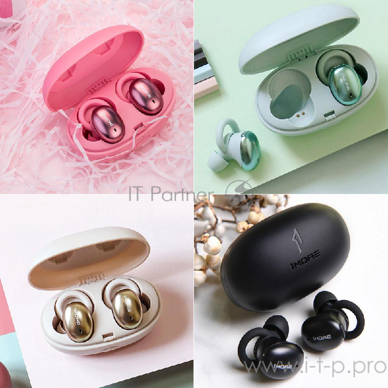 Наушники TWS 1MORE E1026BT-I-Pink вставные ( затычки) с микрофоном,20 - 20000 Гц,98 дБ,16 Ом,BT 4.2,A2DP, AVRCP, Hands free, Headset