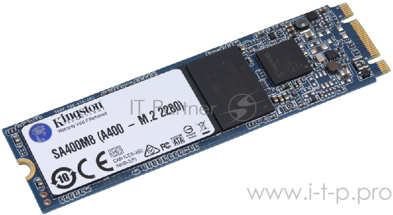 SSD M.2 Kingston 480Gb A400 Series <SA400M8/480G> (SATA3, up to 500/450Mbs, TLC, 22х80mm)