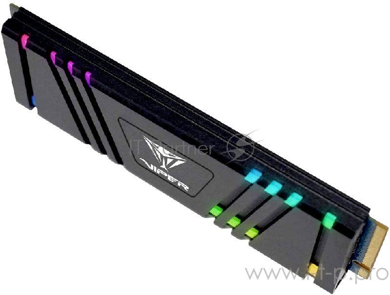 SSD M.2 Viper 2.0Tb VPR100 RGB Series <VPR100-2TBM28H> (PCI-E 3.0 x4, up to 3300/2900MBs, 3D TLC, DRAM 1Gb, Phison E12, TBW 3115Tb, 22х80mm, RGB подсв