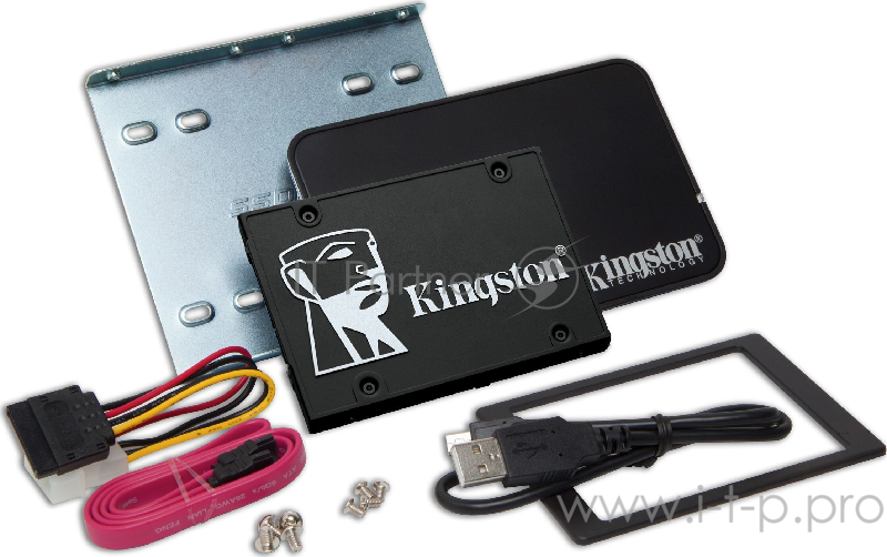 SSD 2.5 Kingston 256Gb KC600 Series <SKC600B/256G> Upgrade Bundle (SATA3, up to 550/500Mbs, 90000 IOPS, 3D TLC, SM2259, 150TBW, AES256, 7mm)