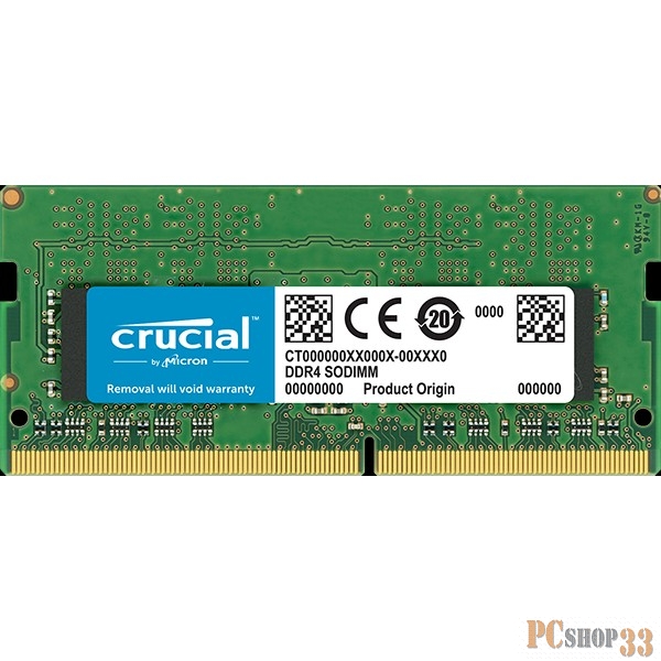 SO-DIMM DDR 4 DIMM 16Gb PC25600, 3200Mhz, Crucial (CT16G4SFD832A) (retail)