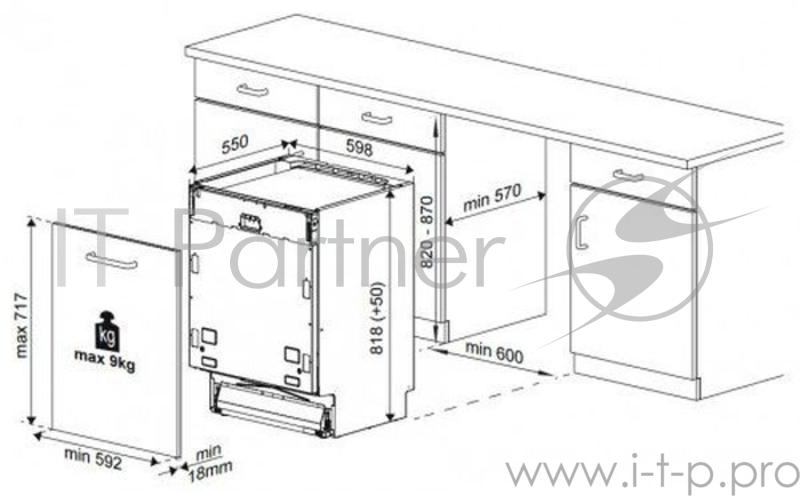 Встраиваемая посудомоечная машина Beko DIN24310 2100Вт полноразмерная