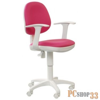 Кресло Бюрократ CH-W356AXSN/15-55 розовый 15-55 колеса белый/розовый (пластик белый)