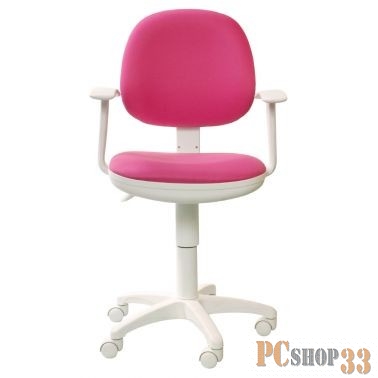 Кресло Бюрократ CH-W356AXSN/15-55 розовый 15-55 колеса белый/розовый (пластик белый)