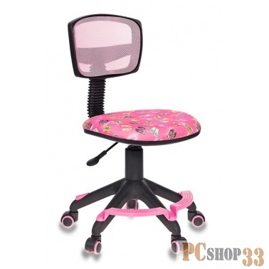 Кресло детское Бюрократ CH-299-F/PK/FLIPFLOP_P спинка сетка розовый сланцы колеса розовый