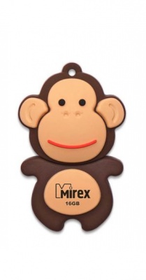 Флеш накопитель 16GB Mirex Monkey, USB 2.0, коричневый
