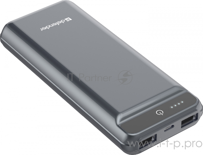 Внешний аккумулятор ExtraLife 15000F 2USB, 15000mAh, 2.1A DEFENDER