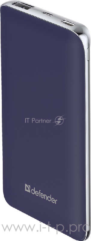 Внешний аккумулятор ExtraLife 8000S 1USB, 8000mAh, 2.1A,2 входа DEFENDER