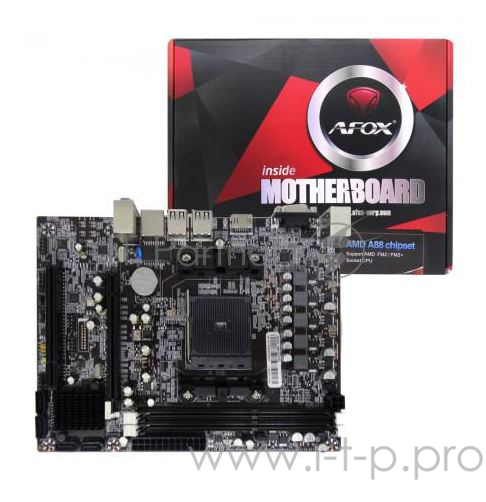 MB AFOX A88-MAFM3 (SFM2, AMD® A88, mATX, PCI-E x16/1xPCI-E x1, 2xDDR3, 4xSATAII, ALC662, LAN 100, HDMI, VGA, 2xUSB2.0, 2xUSB3.0)