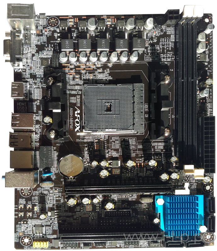 MB AFOX A88-MAFM3 (SFM2, AMD® A88, mATX, PCI-E x16/1xPCI-E x1, 2xDDR3, 4xSATAII, ALC662, LAN 100, HDMI, VGA, 2xUSB2.0, 2xUSB3.0)