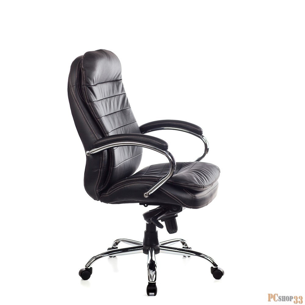 Кресло руководителя Бюрократ T-9950AXSN/Black сиденье черный кожа/кожзам крестовина хром