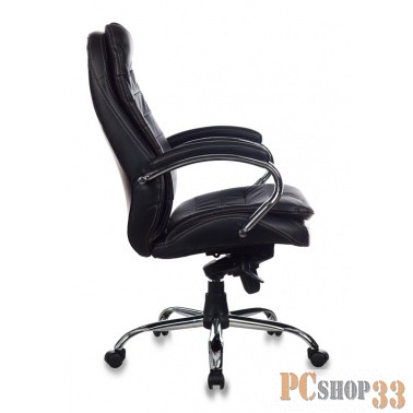 Кресло руководителя Бюрократ T-9950AXSN/Black сиденье черный кожа/кожзам крестовина хром