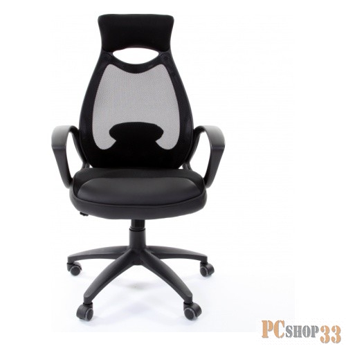 Офисное кресло Chairman 840 чёрное (ткань, пластик, газпатрон 3 кл, ролики, механизм качания)