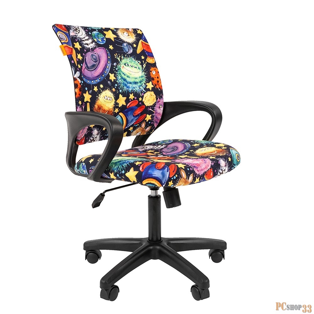 Chairman Kids 103 НЛО кресло для детских комнат (велюр, подлокотники, чёрный пластик, газпатрон 3 кл)