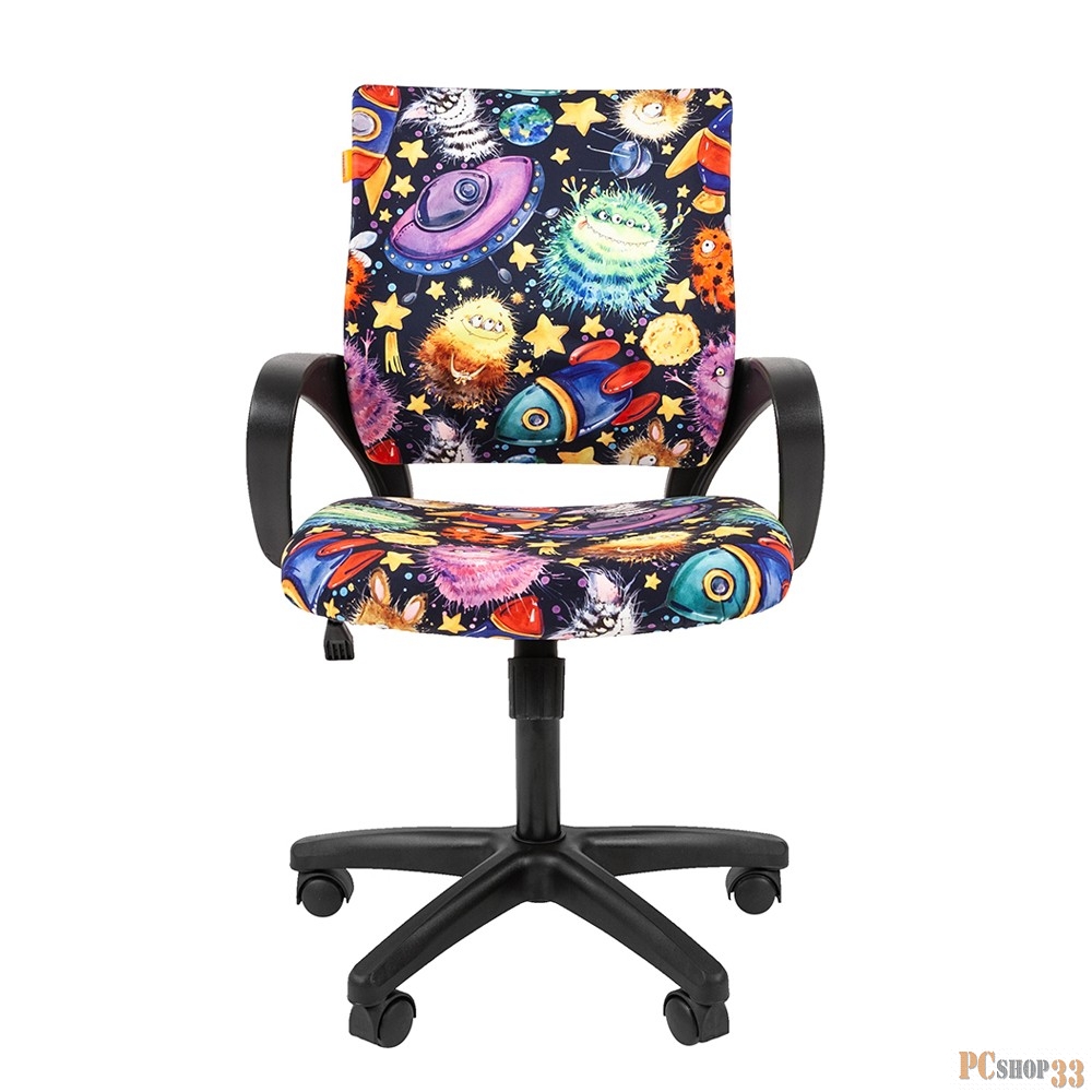 Chairman Kids 103 НЛО кресло для детских комнат (велюр, подлокотники, чёрный пластик, газпатрон 3 кл)