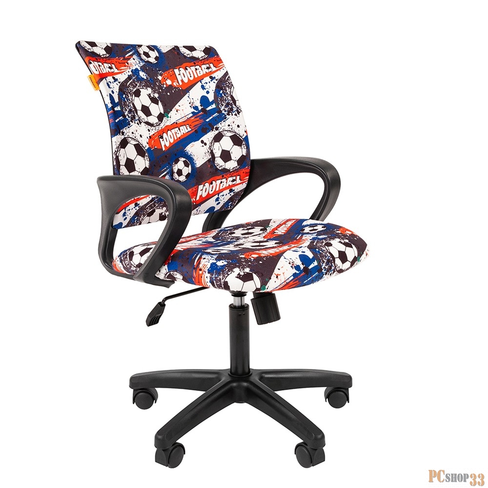 Chairman Kids 103 футбол кресло для детских комнат (велюр, подлокотники, чёрный пластик, газпатрон 3 кл)