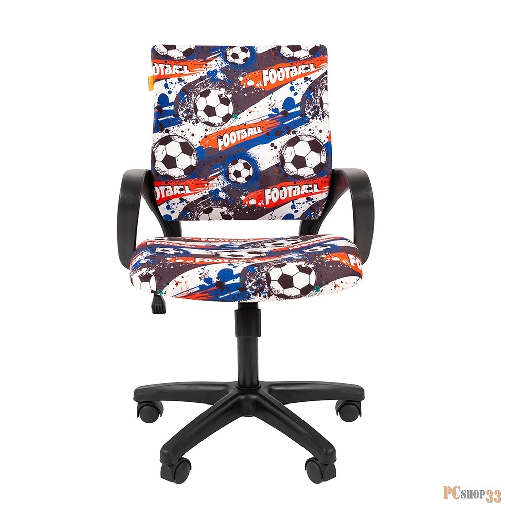 Chairman Kids 103 футбол кресло для детских комнат (велюр, подлокотники, чёрный пластик, газпатрон 3 кл)