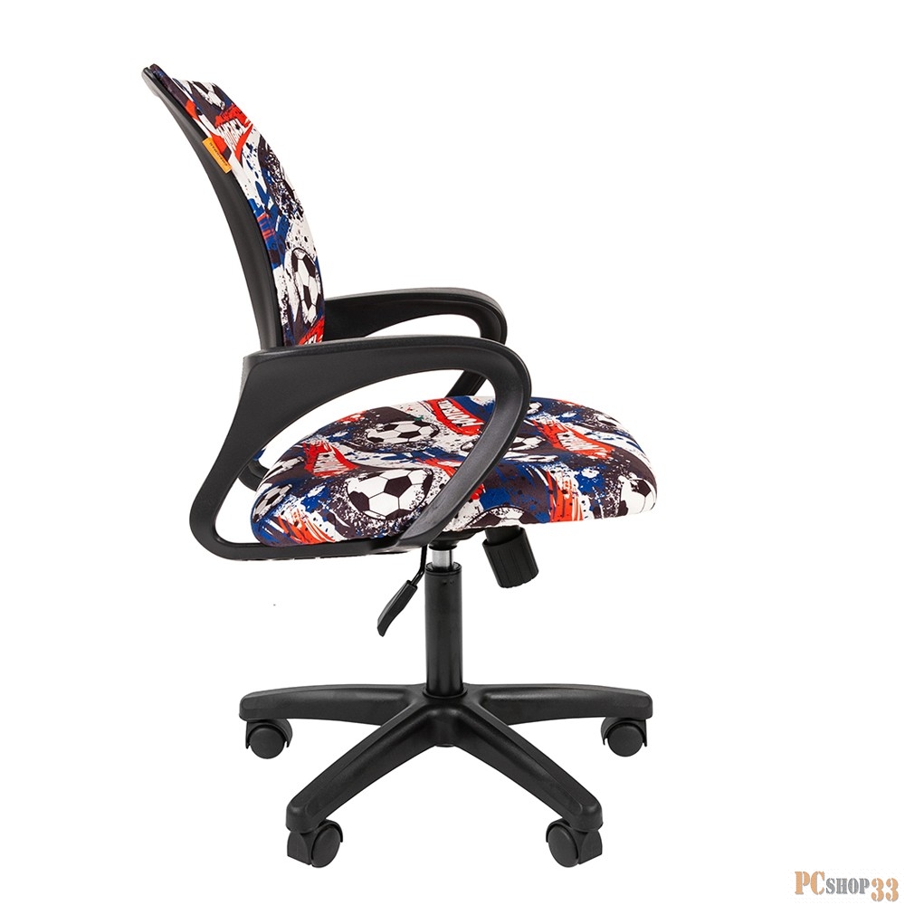 Chairman Kids 103 футбол кресло для детских комнат (велюр, подлокотники, чёрный пластик, газпатрон 3 кл)