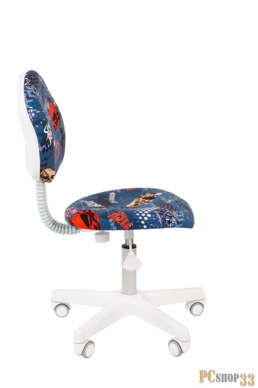 Chairman Kids 104 машинки кресло для детских комнат (велюр, белый пластик, газпатрон 3 кл)