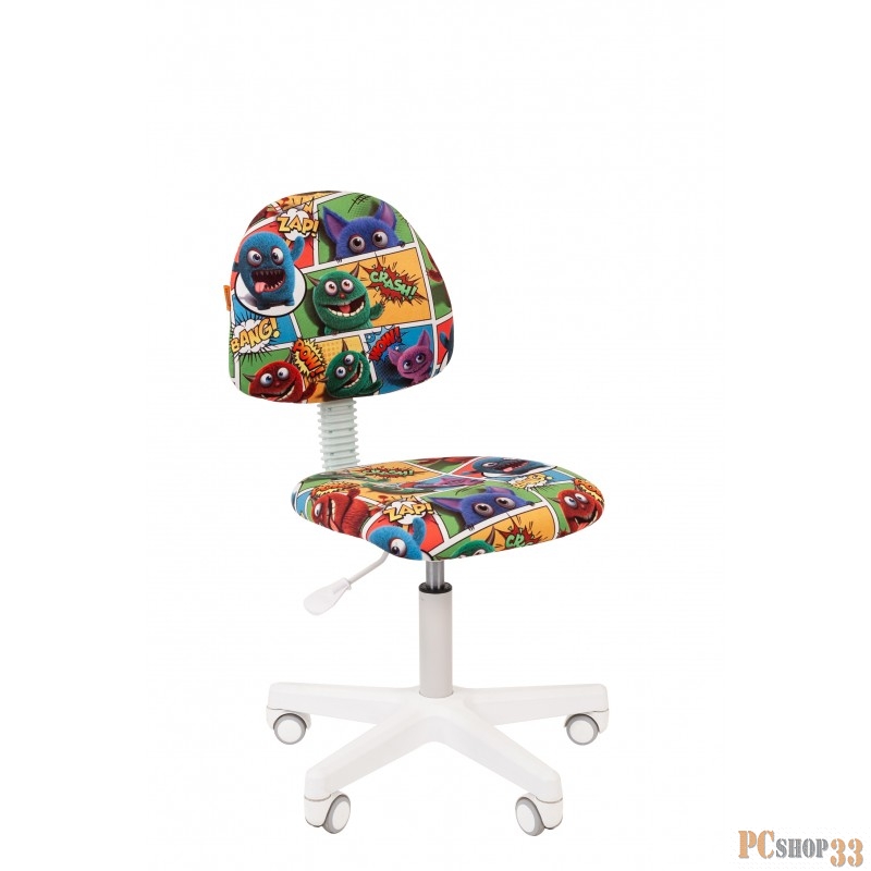 Chairman Kids 104 монстры кресло для детских комнат (велюр, белый пластик, газпатрон 3 кл)