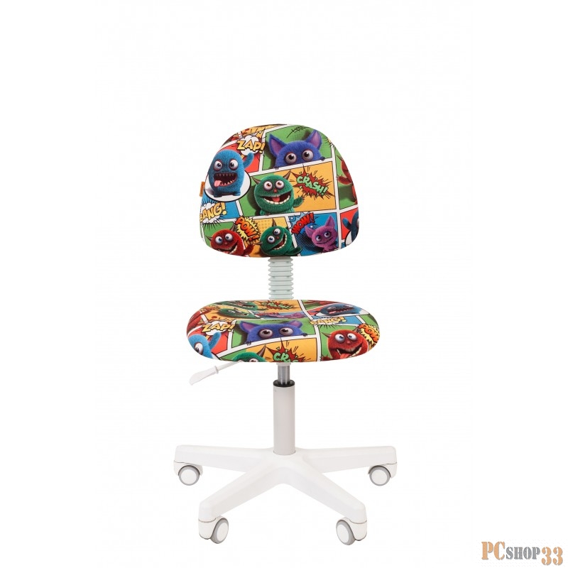 Chairman Kids 104 монстры кресло для детских комнат (велюр, белый пластик, газпатрон 3 кл)